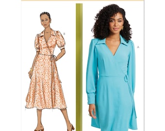 Butterick 6928 Sewing Pattern Women Dress Pattern UNCUT Factory Folded Size 18 - 26 A Line Dress Wrap Dress Pattern Butterick Pattern