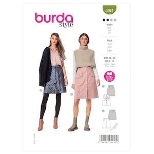 Burda 5991 Sewing Pattern Women Skirt Pattern UNCUT Factory Folded Size 8 - 18 Plus Size Skirt Short Skirt Pattern Flared Skirt Burda Sewing
