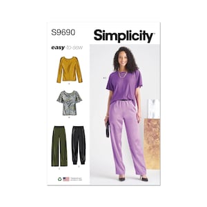 Simplicity 9690 Sewing Pattern Women Top Pattern Pants Pattern UNCUT Size 8 - 16 Factory Folded Sewing Pattern Simplicity Pattern Joggers