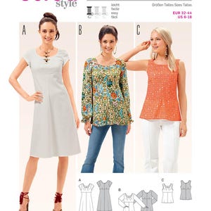 Burda 6685 Patrón de costura Patrón de vestido de mujer SIN CORTAR Plegado de fábrica Tamaño 6 - 18 Patrón Burda Patrón de vestido simple Estilo retro