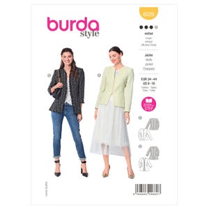 Burda 6029 Sewing Pattern Womens Jacket Pattern UNCUT Size 8 - 18 Blazer Pattern Coat Pattern Plus Size Jacket Plus Size Pattern
