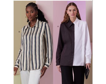 Vogue 2012 Sewing Pattern Women's Top Easy Sewing Project Size 8 - 14 Shirt Pattern Blouse Pattern Vogue Pattern Long Sleeve Vogue Sewing