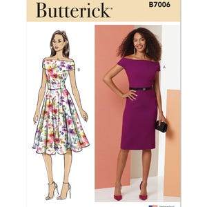 Butterick 7006 Sewing Pattern Women Dress Pattern UNCUT Factory Folded Size 8 - 16 Sewing Pattern Butterick Pattern Fitted Dress