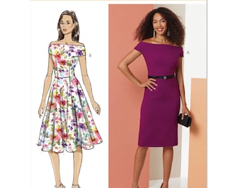Patrón de costura Butterick 7006 Patrón de vestido de mujer SIN CORTAR Plegado de fábrica Talla 8-16 Patrón de costura Patrón Butterick Vestido ajustado