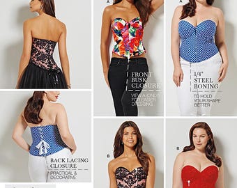 Cartamodello Simplicity 1183 per corsetto, cartamodello da donna, piegato in fabbrica, non tagliato, taglie 10-18, top corsetto cosplay, cartamodello Simplicity.