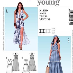 Burda 7231 Sewing Pattern Women Dress Pattern UNCUT Factory Folded Size 8 - 18 Halter Dress Long Dress Summer Dress Burda Pattern Women