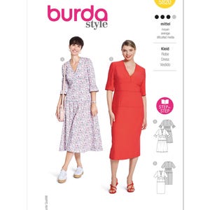 Burda 5820 Sewing Pattern Women Dress Pattern UNCUT Factory Folded Size 10 - 20 Easy Sewing Pattern Women Pattern Plus Size Dress