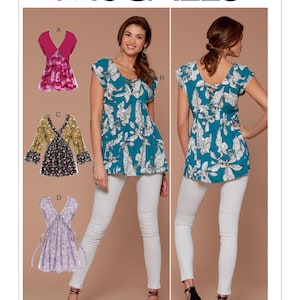 McCalls 7572 Sewing Pattern Women&#39;s Top UNCUT Factory Folded Size 6 - 14 McCalls Sewing Pattern Tunic Pattern Handmade Blouse