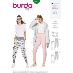 Burda 6317 Sewing Pattern Women Pant Size 8 - 20 UNCUT Factory Folded Sewing Fun Easy Sewing Pattern Project Burda Sewing Pattern Yoga Pants