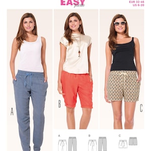 Burda 6938 Sewing Pattern Women Pant Size 6 - 20 UNCUT Factory Folded Sewing Fun Easy Sewing Pattern Project Burda Sewing Pattern Yoga Pants