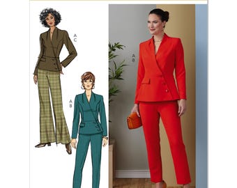 Butterick 6915 裁縫パターン 女性用ジャケットパターン パンツパターン 未カット サイズ 8 - 16 ファッションデザイン 裁縫プロジェクト モダンジャケット