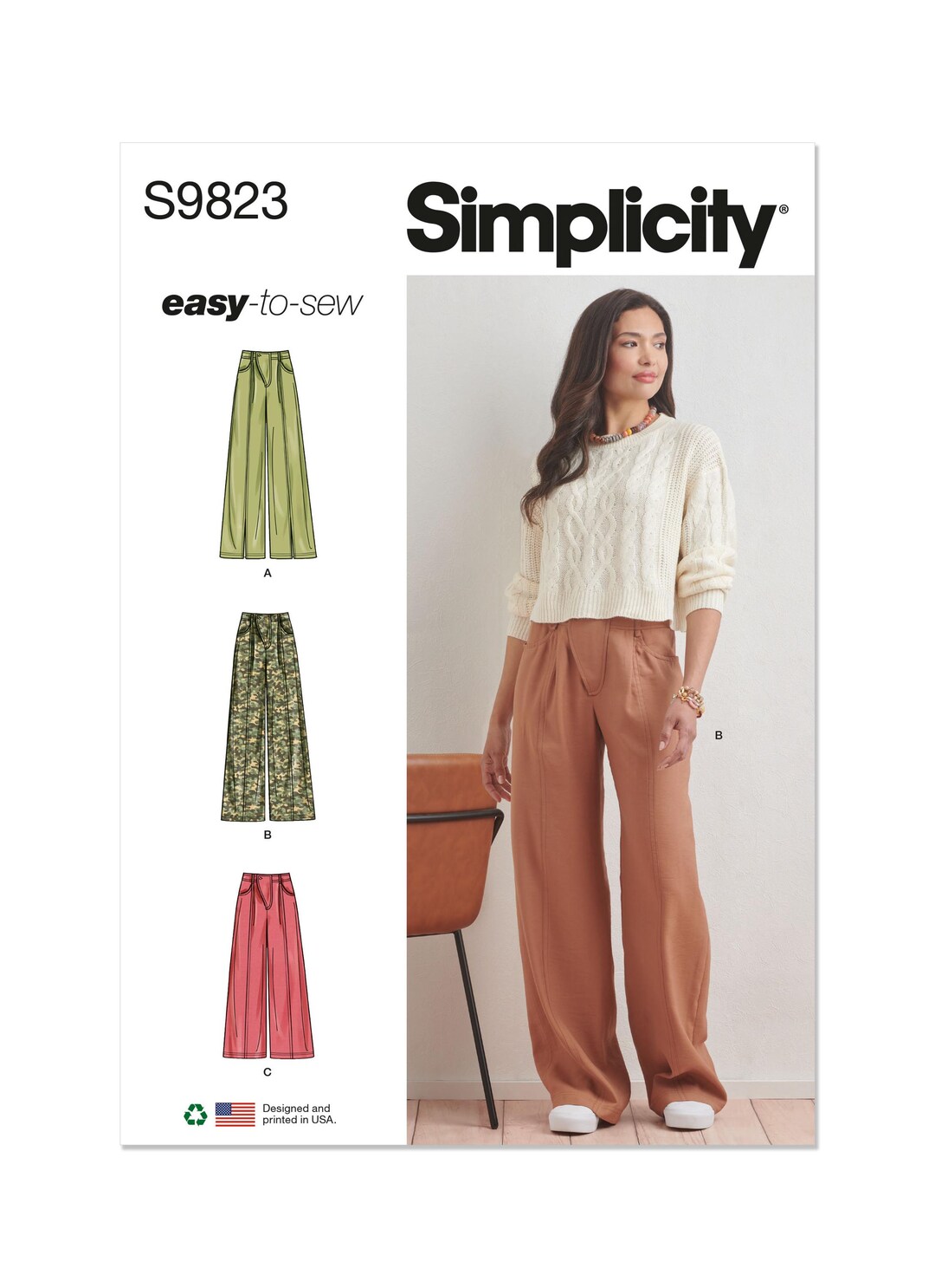 Simplicity 9823 Sewing Pattern Women Pants Pattern UNCUT Factory Folded ...