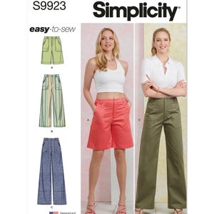 Simplicity 9923 Sewing Pattern Womens Pants Pattern UNCUT Factory Folded Size 8 - 16 Wide Leg Pants Simplicity Pattern Shorts Pattern