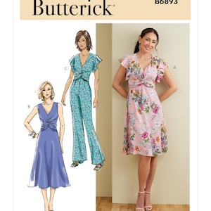Butterick 6893 Sewing Pattern Women Dress Pattern Easy Sewing Project UNCUT Size 16 - 24 Empire Waist Summer Dress A Line Dress