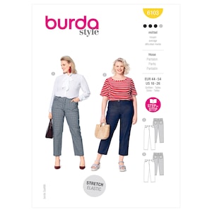 Burda 6103 Sewing Pattern Womens Pants Pattern UNCUT Size 18 - 26 Factory Folded Plus Size Pants Pattern Burda Pattern
