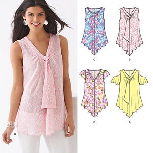 Patrón de costura New Look 6213 para blusa de mujer SIN CORTAR, doblada de fábrica, talla 6-16, patrón Newlook para blusa con lazo, patrón de blusa suelta, patrón de hombros descubiertos