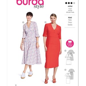 Burda 5820 Sewing Pattern Women Dress Pattern UNCUT Factory Folded Size 10 - 20 Boho Dress Simple Dress Pattern Plus Size Dress Pattern