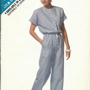 Butterick 6401 Sewing Pattern Women Jumpsuit Pattern Dress Pattern UNCUT Size 6 - 14 Factory Folded Easy Sewing 80&#39;s Sewing Pattern Vintage