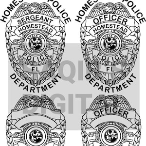 Homestead Police Department Badge Vector File, 4 Versions