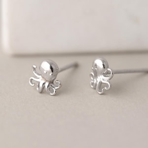 Unter dem Meer Oktopus Ohrstecker, Tier Ohrringe in Sterling Silber, Sommer Schmuck, bestes Geburtstagsgeschenk (E0199)
