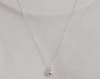 Teardrop Pendant Necklace in Sterling Silver, Puffy Charm Necklace, Layering Jewelry, Waterdrop Long Necklace, Perfect Gift for Her (NZ2434)