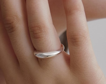 Minimalist Dome Ring,Dainty Geometric Ring,Simple Statement Ring,Pinky Ring,Sterling Silver Jewelry,Perfect Gift for Friend (CR1837)