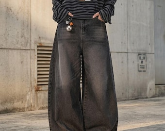 Black Oversized Baggy Jeans | Streetwear Denim