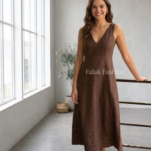 short linen dresses for summer Linen short summer dress main image 0