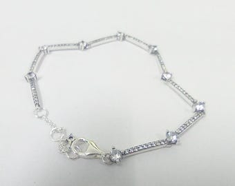 neue pandora funkelnde Pavé-Stäbchen-Armband-Charme-925-Sterling-Silber-Geschenkbeutel