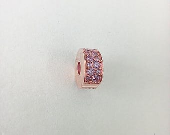 neue pandora rose gold glänzende Eleganz Clip rosa