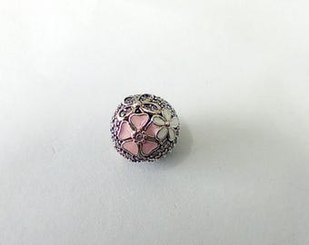 pandora poetische Blüten, gemischte Emaille & klar Clip Charme