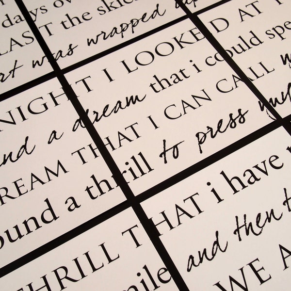 Custom Lyrics Cardstock