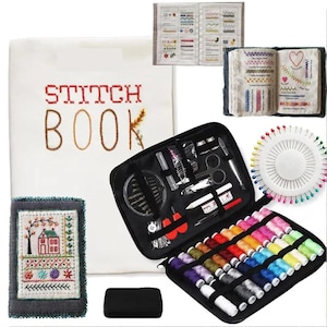 DIY Embroidery Stitch Book for Beginners and Crafters, Practice Sampler Kit, Hand Sewing Learning Tool, Needlework Guide Book