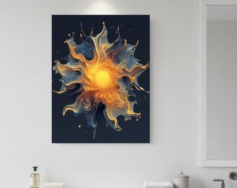 Lienzo de pared con diseño de sol abstracto y deriva solar