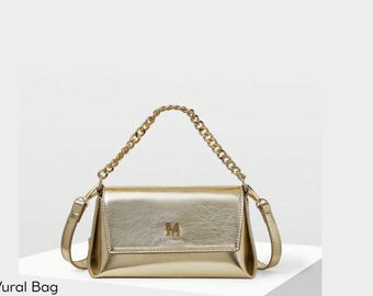 Gold Chain Crossbody Bag – Sleek Metallic Shoulder Purse for Date Nights & Events