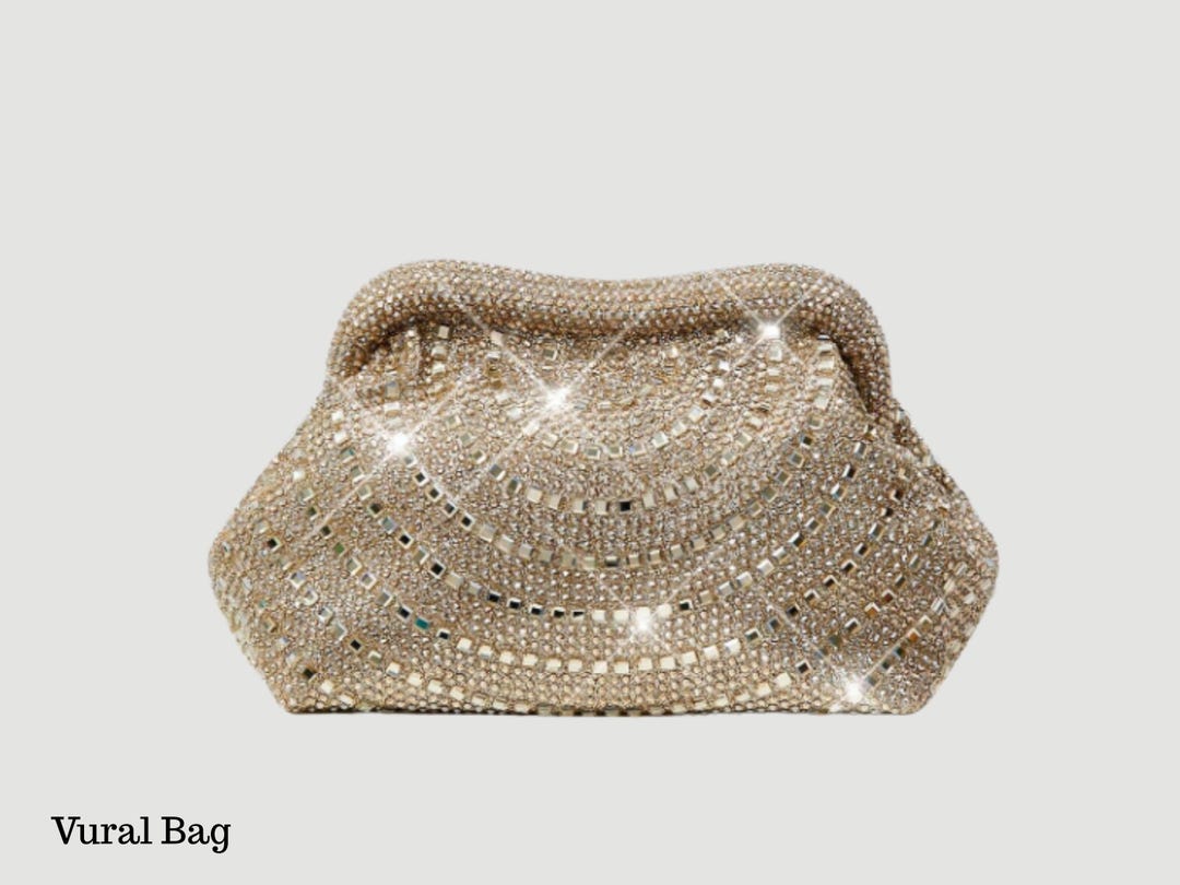 Rhinestone Evening Clutch Bag Gold Crystal Formal Handbag - Etsy