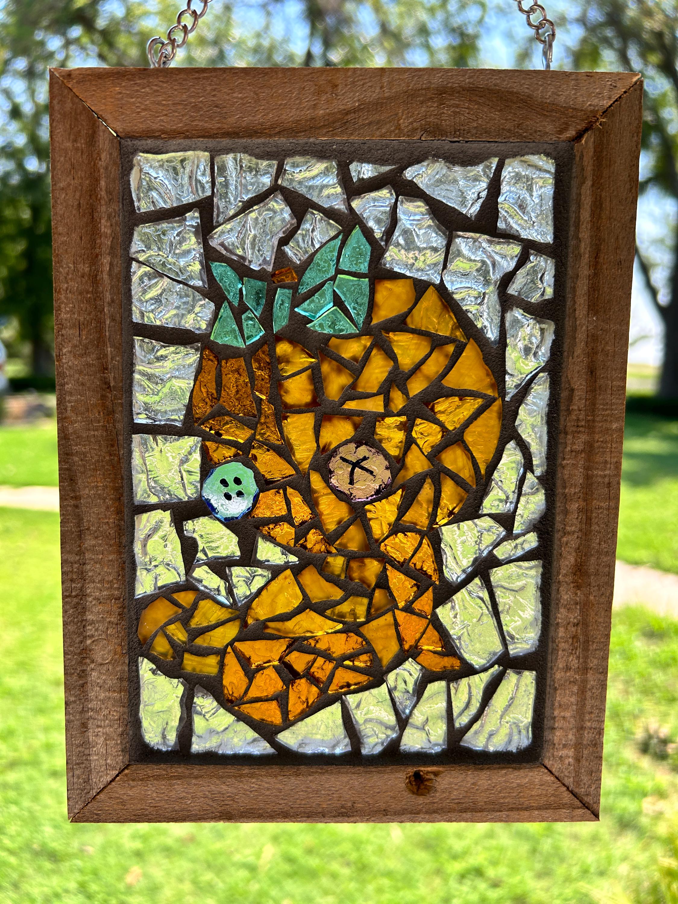 Contemporary Stained Glass Mosaic Panel - Poor Baby Doll (PLG358)