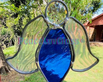 Contemporary Stained Glass Angel Ornament (PLG210)