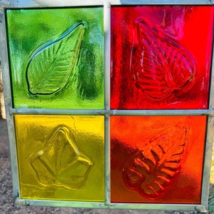 Contemporary Fused Glass Autumn Panel (PLG190)