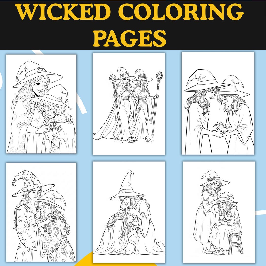 Wicked Witches Coloring Pages Bundle | 35 Magical Witch Designs for ...