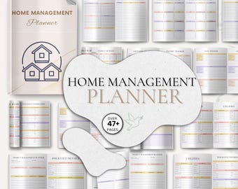 Home Management Binder, Household Organizer, Emergency Contact, Family Household Planner, Finance