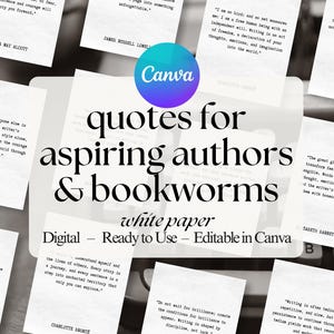 Author Quote Instagram Templates | Writers & Literary Quotes | Typewriter Style Canva Posts | Bookstagram Digital Download