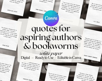 Modelli di citazioni di autori per Instagram / Citazioni di scrittori e letterari / Post di Canva in stile macchina da scrivere / Download digitale di Bookstagram