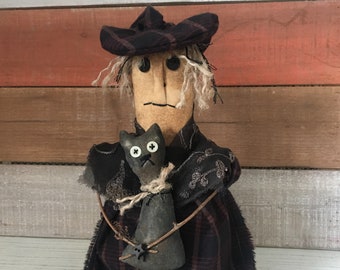 Patrón de muñeca de tocón de bruja de Halloween / Bruja de cocina /