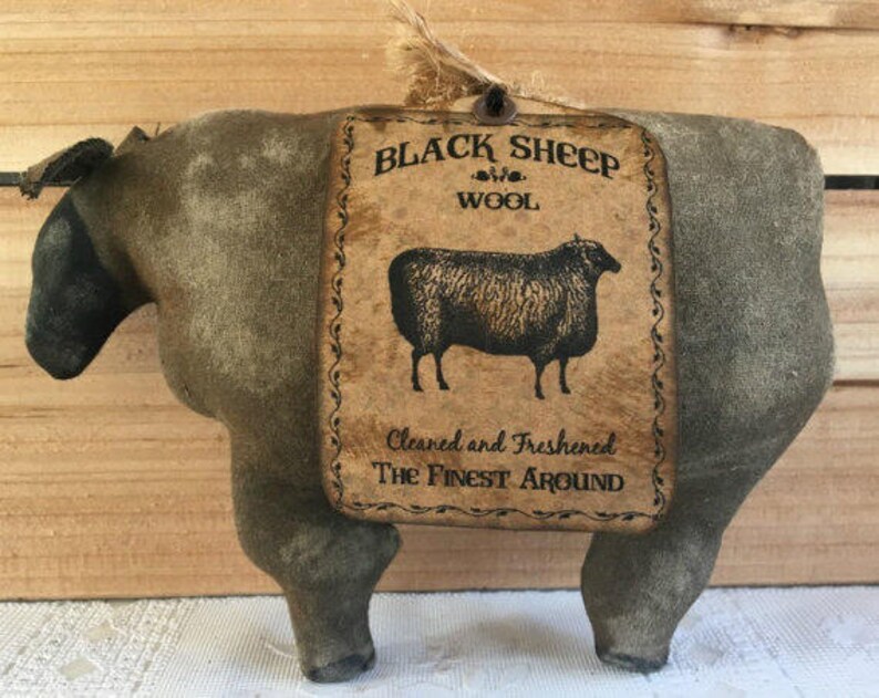 Primitive Black Sheep Farm Decor Sheep Kitchen Decor Prim Etsy