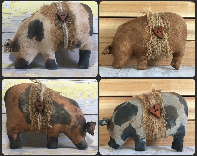 Pot Bellied Pig Pattern Primitive Pattern Primitive Pot Etsy
