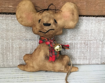 Primitive Mouse Ornament or Bowl Filler, Farmhouse Decor, Country Christmas Primitive Mouse Decor