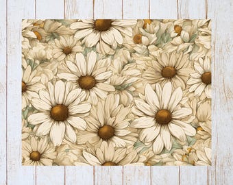 Tarjetas florales de margaritas rústicas primitivas / Papelería de flores primitivas