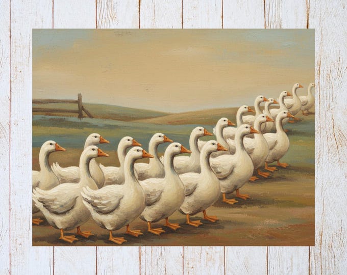 Primitive Folk Art Chicken Card | Rustic Country Notecard | Prim Chicken Stationery