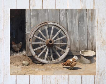 Farmhouse Wagon Wheel Note Card